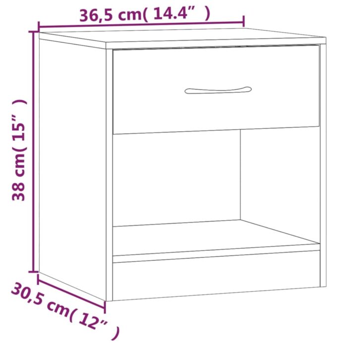 Tables de chevet 2 pcs avec tiroir Chêne marron – Image 10