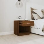 Tables de chevet 2 pcs avec tiroir Chêne marron – Image 2