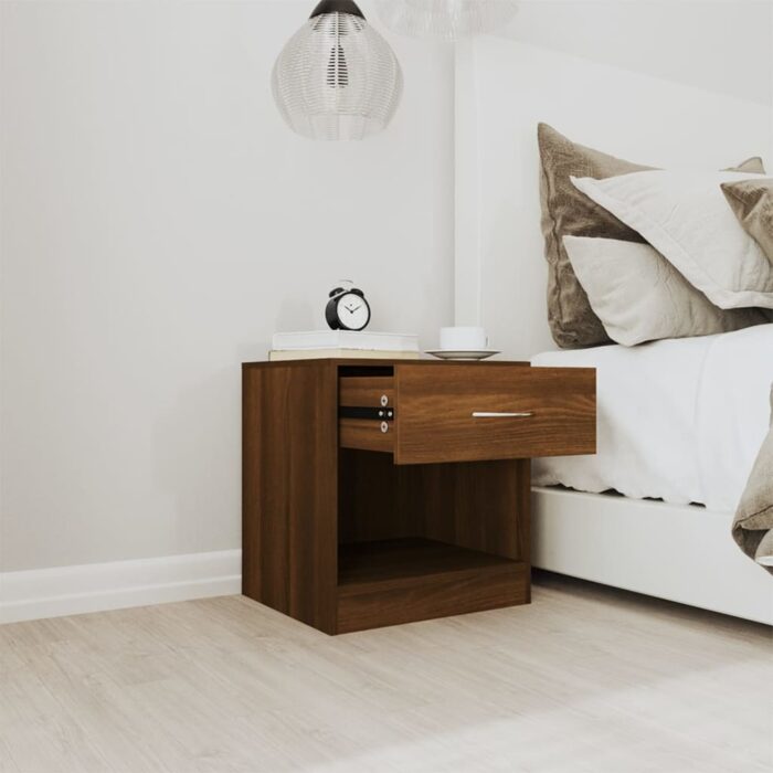 Tables de chevet 2 pcs avec tiroir Chêne marron – Image 2