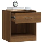 Tables de chevet 2 pcs avec tiroir Chêne marron – Image 3