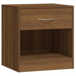 Tables de chevet 2 pcs avec tiroir Chêne marron – Image 4
