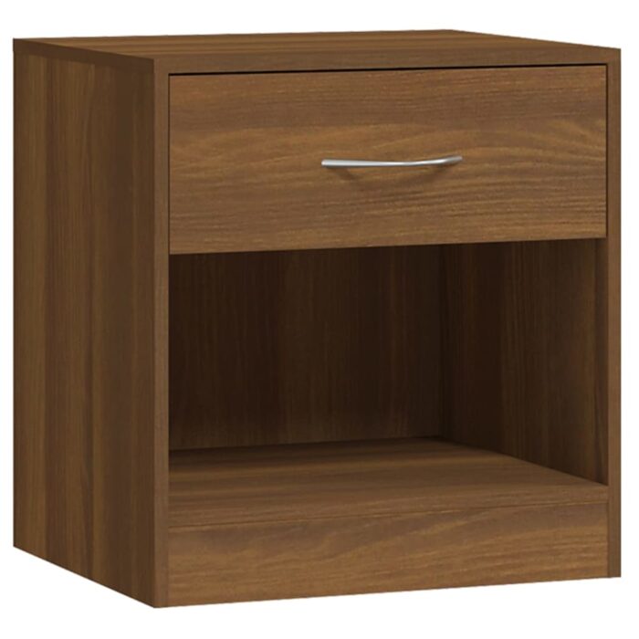 Tables de chevet 2 pcs avec tiroir Chêne marron – Image 4
