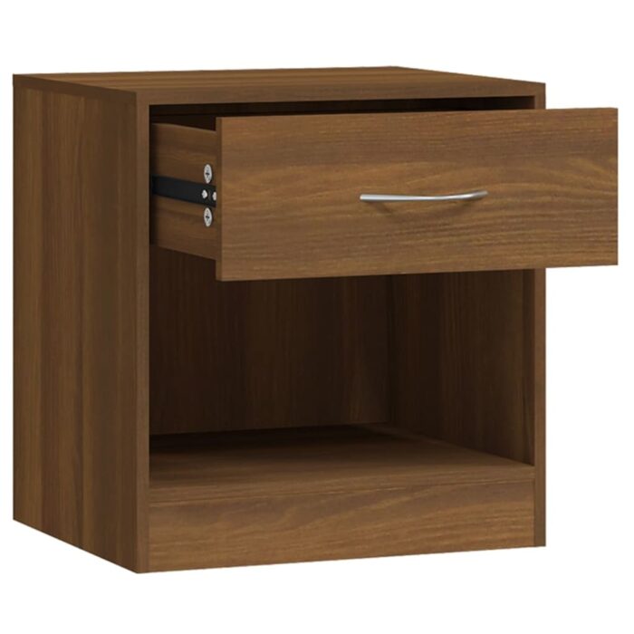 Tables de chevet 2 pcs avec tiroir Chêne marron – Image 5