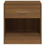 Tables de chevet 2 pcs avec tiroir Chêne marron – Image 6