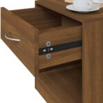 Tables de chevet 2 pcs avec tiroir Chêne marron – Image 8