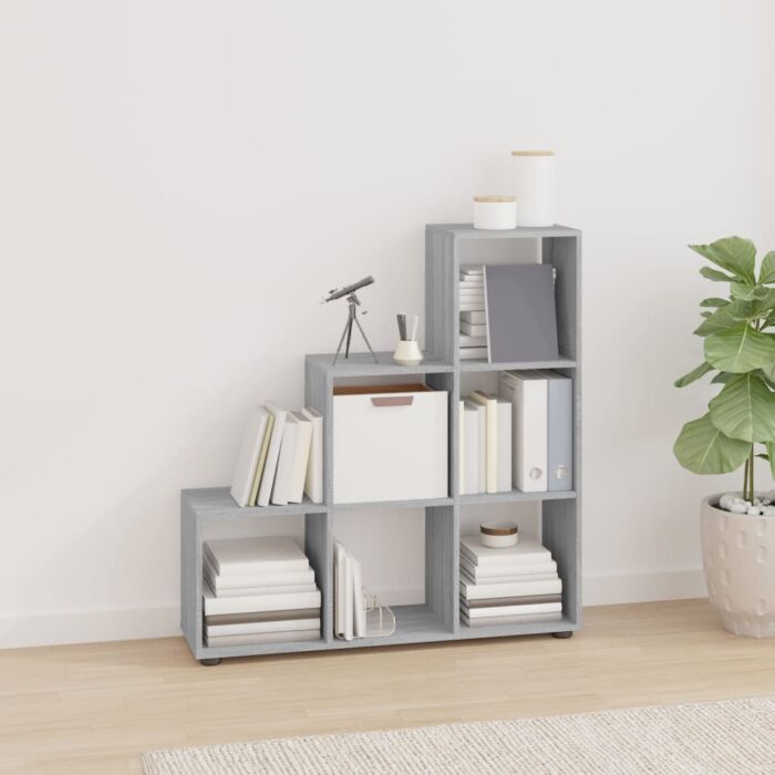 VXL8720286945780_m_en_hd_1.jpg Bibliothèque escalier Sonoma gris 107 cm Bois d'ingénierie – Image 1