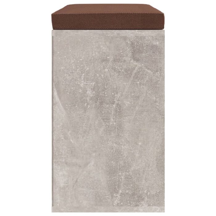 Banc à chaussures Gris béton 103x30x48 cm Bois d'ingénierie – Image 3