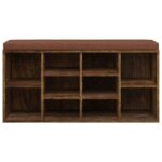 Banc à chaussures Chêne fumé 103x30x48 cm Bois d'ingénierie – Image 2