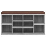 Banc à chaussures Sonoma gris 103x30x48 cm Bois d'ingénierie – Image 2
