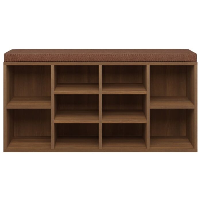 Banc à chaussures Chêne marron 103x30x48 cm Bois d'ingénierie – Image 2