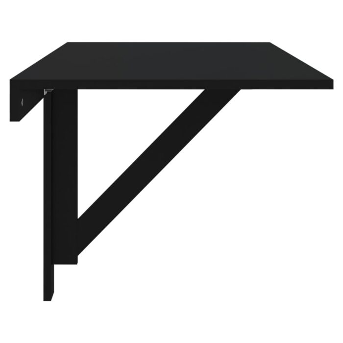 Table murale pliable Noir 100x60x56 cm Bois d'ingénierie – Image 2