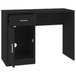 Bureau avec tiroir et armoire Noir 100x40x73 cm Bois ingénierie – Image 4