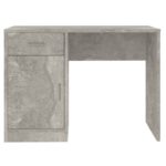 Bureau avec tiroir et armoire Gris béton 100x40x73 cm – Image 3