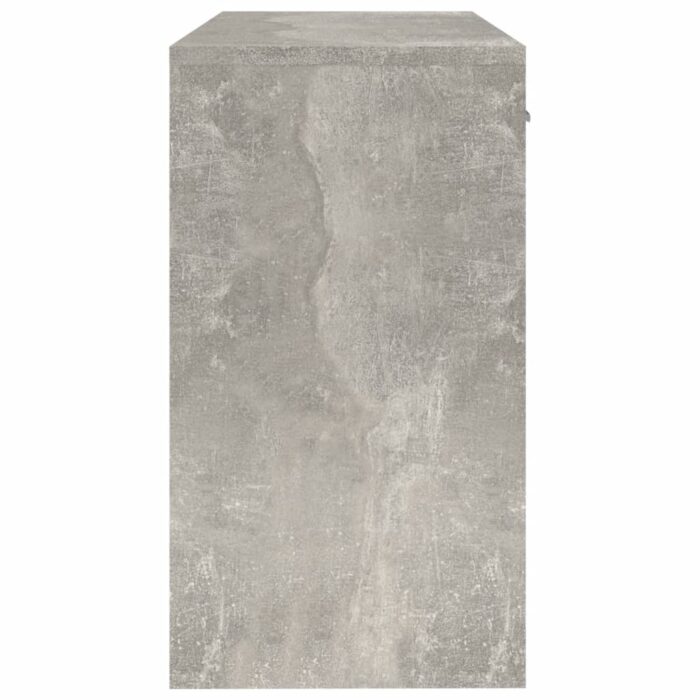 Bureau avec tiroir et armoire Gris béton 100x40x73 cm – Image 5