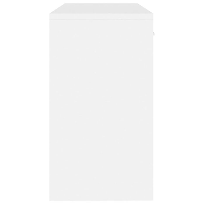 Bureau avec tiroir et armoire Blanc brillant 100x40x73 cm – Image 5