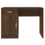 Bureau avec tiroir et armoire Chêne marron 100x40x73 cm – Image 3