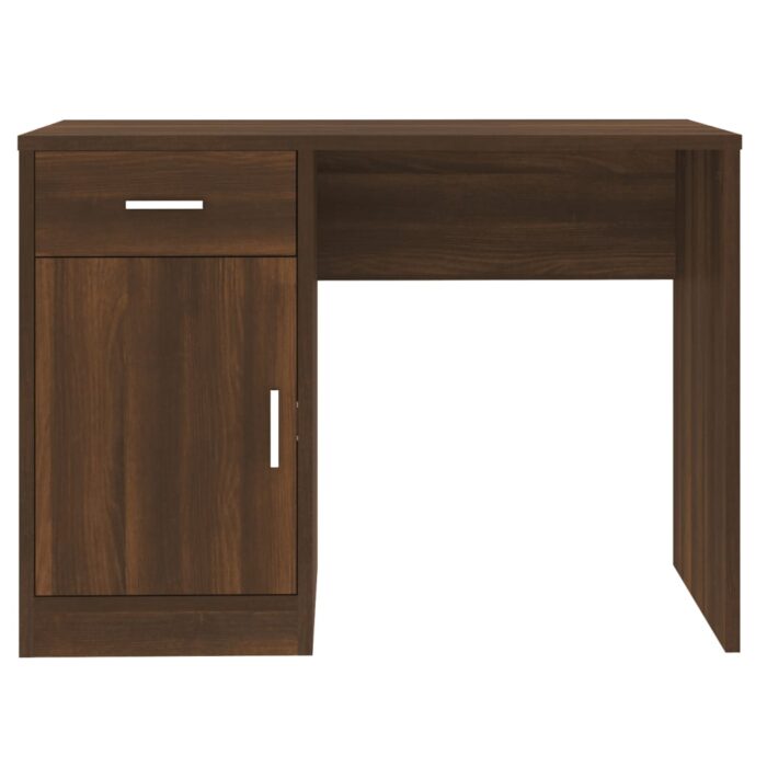 Bureau avec tiroir et armoire Chêne marron 100x40x73 cm – Image 3