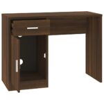 Bureau avec tiroir et armoire Chêne marron 100x40x73 cm – Image 4
