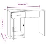 Bureau avec tiroir et armoire Chêne marron 100x40x73 cm – Image 7