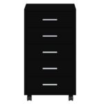 Armoire à tiroirs avec roulettes Noir Bois d'ingénierie – Image 4