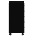 Armoire à tiroirs avec roulettes Noir Bois d'ingénierie – Image 5