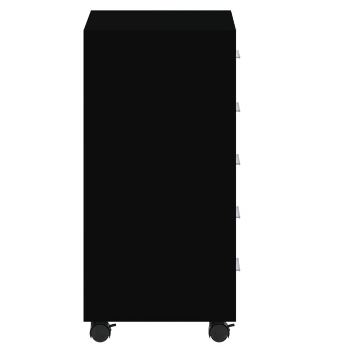 Armoire à tiroirs avec roulettes Noir Bois d'ingénierie – Image 5