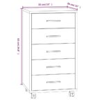 Armoire à tiroirs avec roulettes Noir Bois d'ingénierie – Image 7