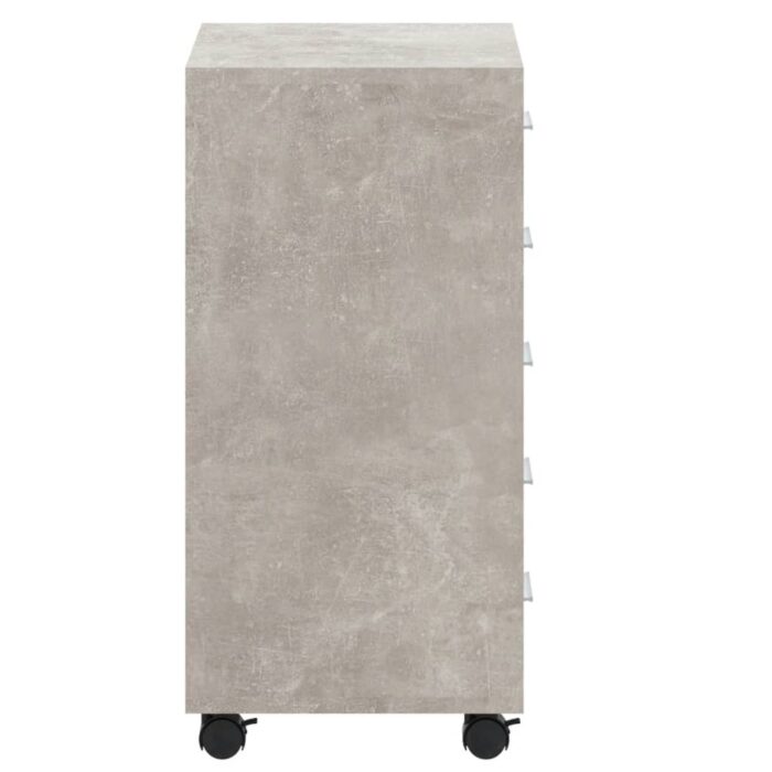 Armoire à tiroirs avec roulettes Gris béton Bois d'ingénierie – Image 5