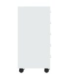 Armoire à tiroirs avec roulettes Blanc brillant Bois ingénierie – Image 5