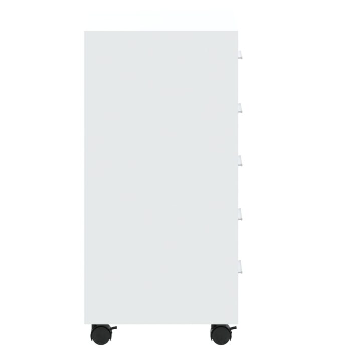 Armoire à tiroirs avec roulettes Blanc brillant Bois ingénierie – Image 5