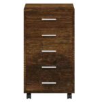 Armoire à tiroirs avec roulettes Chêne fumé Bois d'ingénierie – Image 4