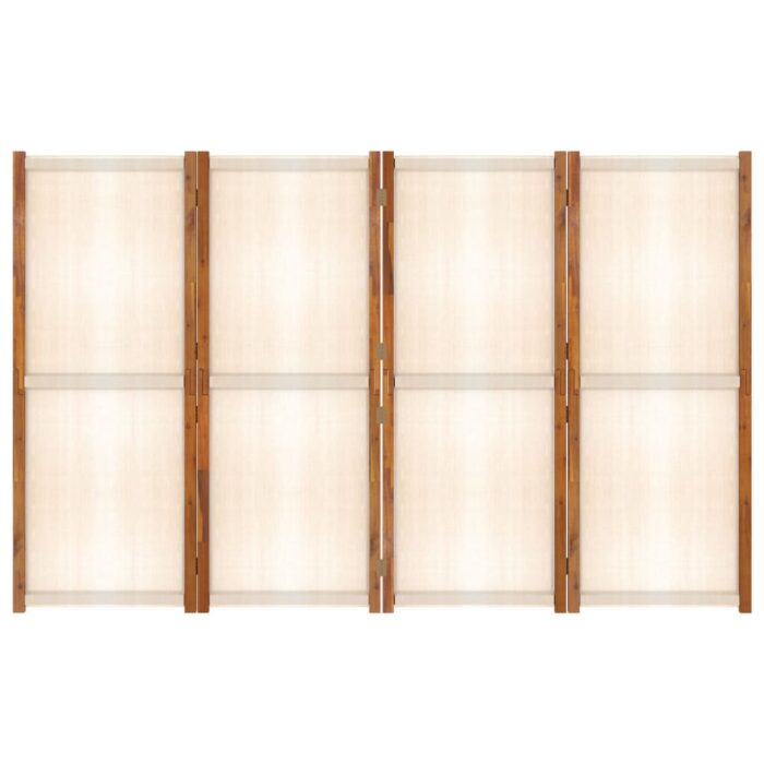 Cloison de séparation 4 panneaux Blanc crème 280x180 cm – Image 4