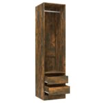 Armoire avec tiroirs Chêne fumé 50x50x200 cm Bois d'ingénierie – Image 2