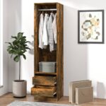 Armoire avec tiroirs Chêne fumé 50x50x200 cm Bois d'ingénierie – Image 5