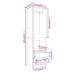 Armoire avec tiroirs Chêne fumé 50x50x200 cm Bois d'ingénierie – Image 6