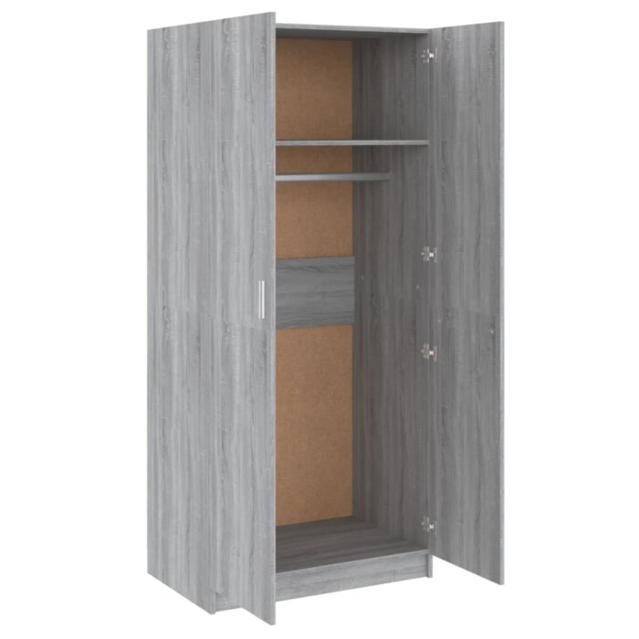 Garde-robe Sonoma gris 80x52x180 cm Bois d'ingénierie – Image 3