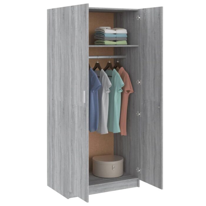Garde-robe Sonoma gris 80x52x180 cm Bois d'ingénierie – Image 5
