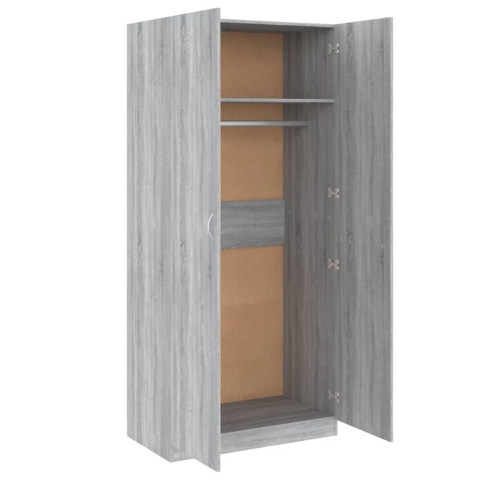 Garde-robe Sonoma gris 90x52x200 cm Bois d'ingénierie – Image 3