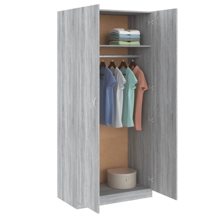 Garde-robe Sonoma gris 90x52x200 cm Bois d'ingénierie – Image 5