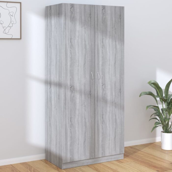 Garde-robe Sonoma gris 90x52x200 cm Bois d'ingénierie – Image 1