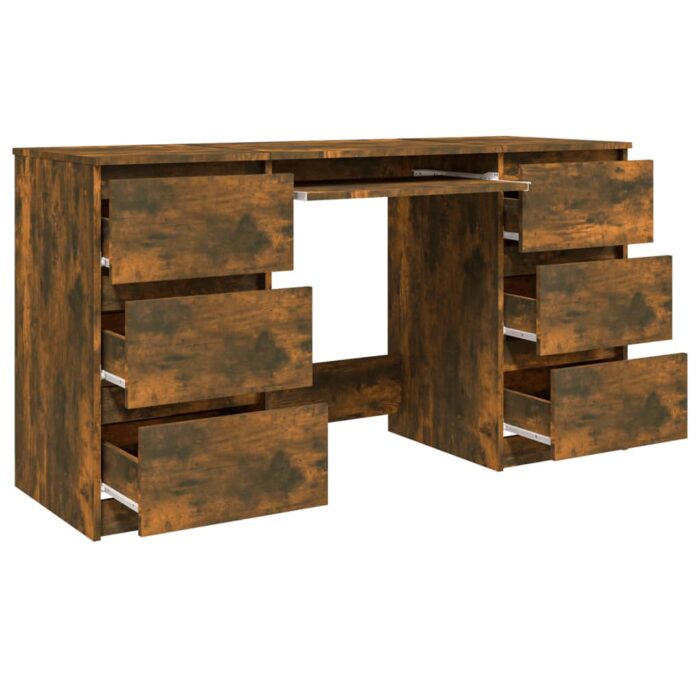 Bureau Chêne fumé 140x50x77 cm Bois d'ingénierie – Image 3