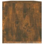 Boîte de rangement à disques vinyle Chêne fumé 71x34x36 cm Bois – Image 2