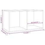 Boîte de rangement à disques vinyle Chêne fumé 71x34x36 cm Bois – Image 6