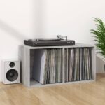 Boîte de rangement à disques vinyle Sonoma gris 71x34x36 cm – Image 4