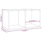 Boîte de rangement à disques vinyle Sonoma gris 71x34x36 cm – Image 7