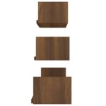 Étagères murales d'affichage 3 pcs Chêne marron Bois ingénierie – Image 2