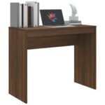 Bureau Chêne marron 90x40x72 cm Bois d'ingénierie – Image 2