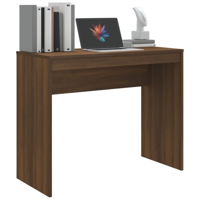 Bureau Chêne marron 90x40x72 cm Bois d'ingénierie – Image 2