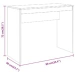 Bureau Chêne marron 90x40x72 cm Bois d'ingénierie – Image 5