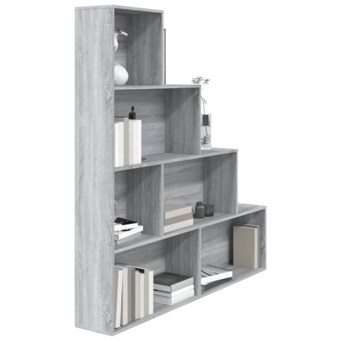 Armoire à livres Sonoma gris 155x24x160 cm – Image 4